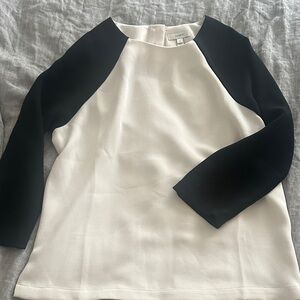 J. Crew Black and White Raglan Sleeve Blouse